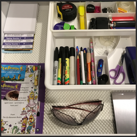 organised junk drawer, organized junk drawer