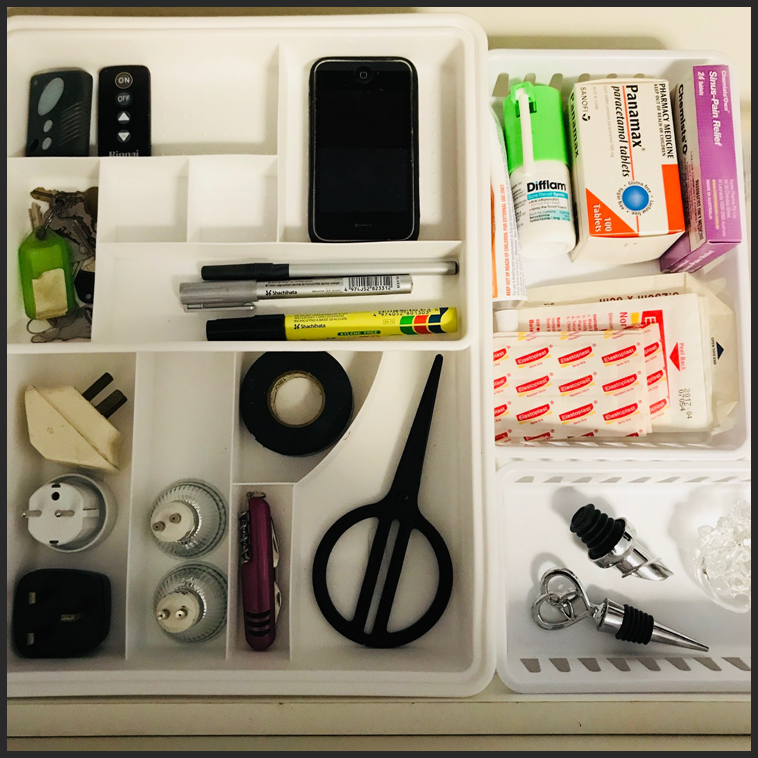 organised junk drawer, oirganized junk drawer, de-clutter, madesmart junk drawer organizer
